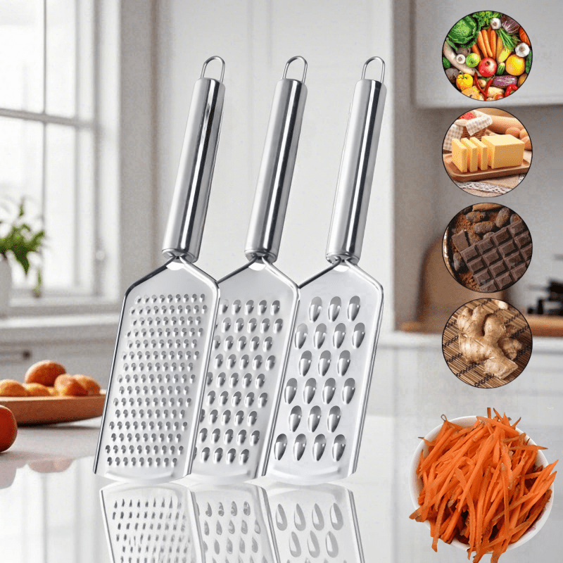 3pcs Outdoor Kitchenware Multifunctional Slicer, Potato And Slicer, Household Kitchen Fruit And Vegetable Slicer, Kitchen Small Tool Vegetable, Fruit, Chocolate Cheese Grinder, Cheese Grinder