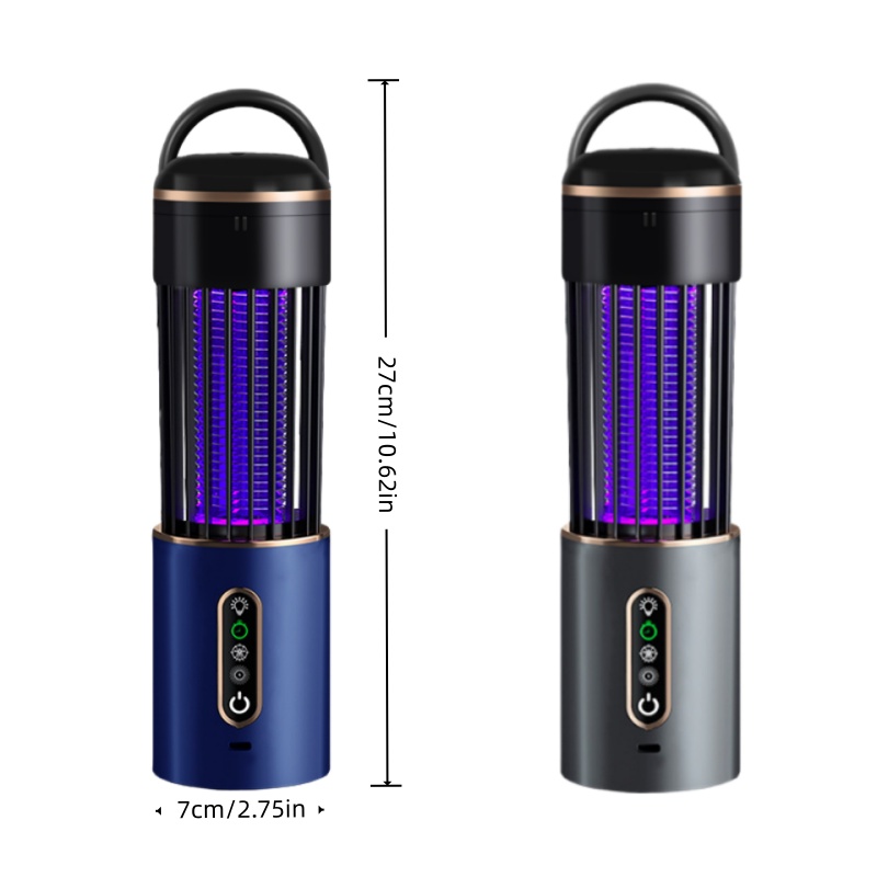 USB Rechargeable 2000mAh Mosquito Repellent Lamp - Multi-functional, High-Intensity Lighting, Skeleton Capture and Physical Elimination, Stylish Black Design for Bedrooms, Gardens, and Camping - Summer Essential, Mosquito Repellent Lamp, Garden Pest