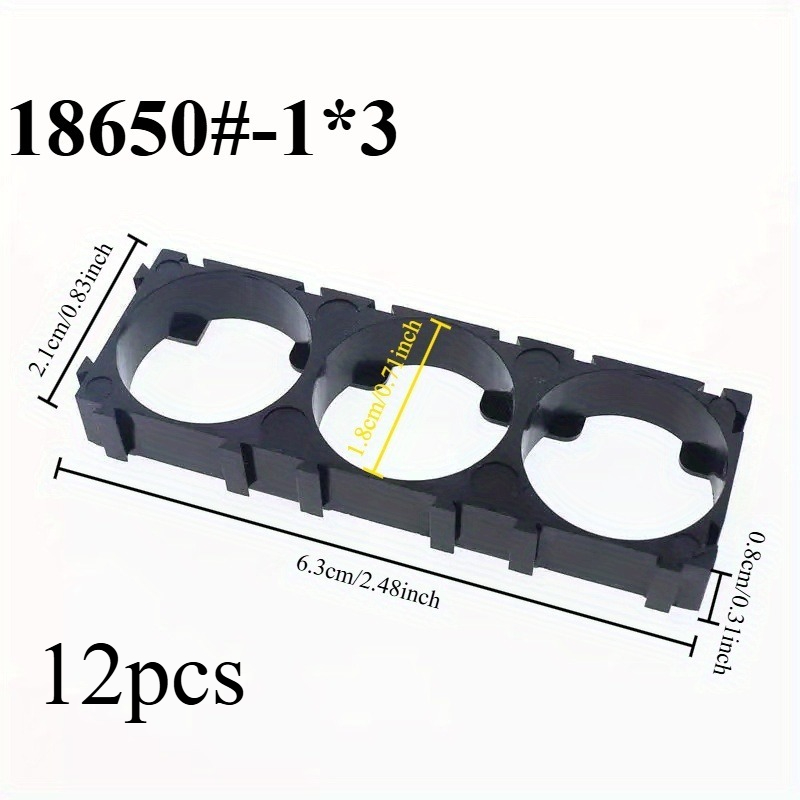 TEMU 12pcs 21700/18650 Battery Storage And Management Holder, Assembleable And Interlocking Battery Tray, Plastic Bracket For Battery Packs