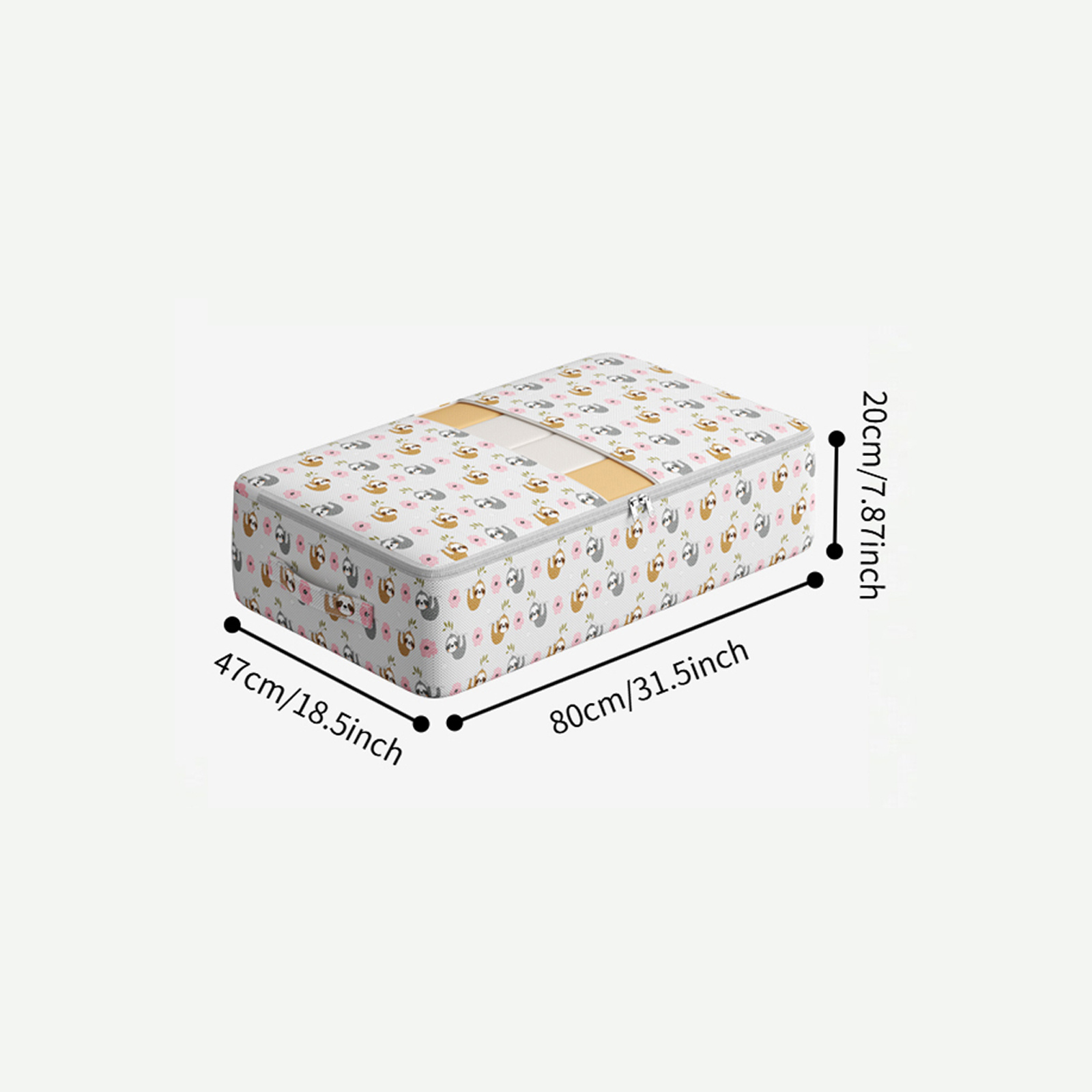TEMU Bac de rangement sous le lit à imprimé , organisateur de rangement pour vêtements à double couvercle épais, conteneur de rangement sous le lit