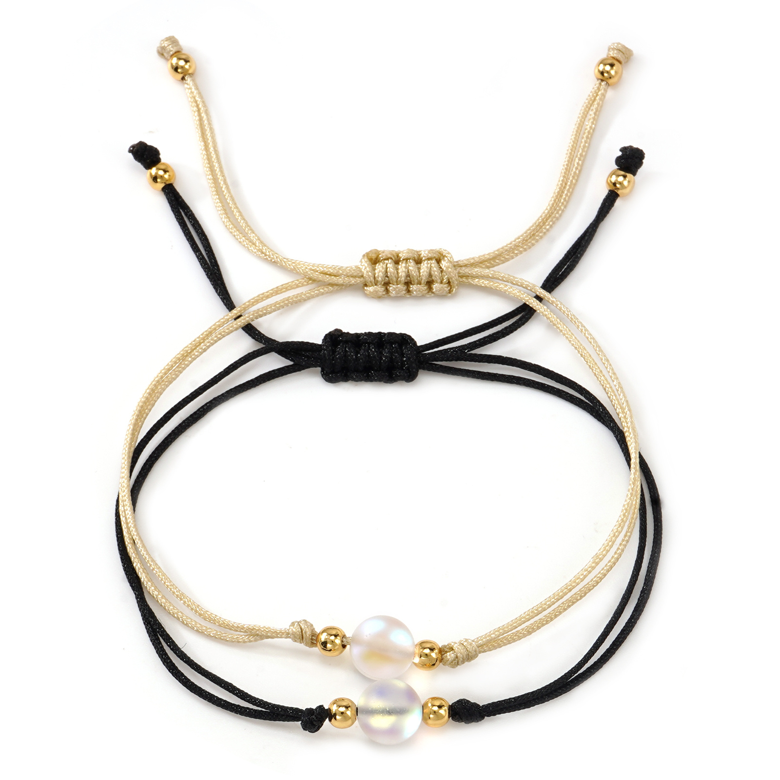2pcs Women's Bracelet Set, Bohemian Wax Cord Bracelet Duo, Valentine's Day Gift, Ideal For Couples Or Travel, Couple's Gift, Present For