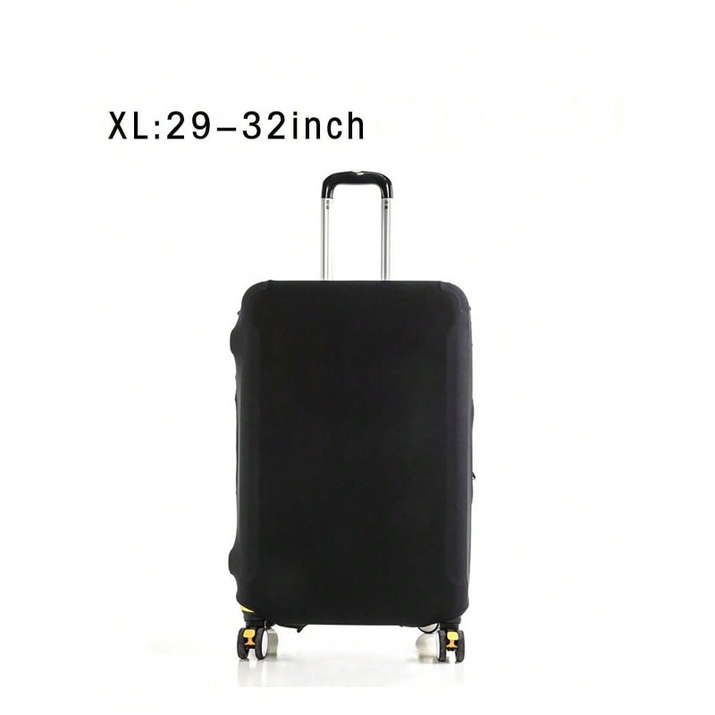 TEMU Luggage Cover Stretch Fabric Suitcase Protector Baggage Black Color Dust Case Cover Suitable For 18-32 Inch Suitcase Case Travel Organizer For