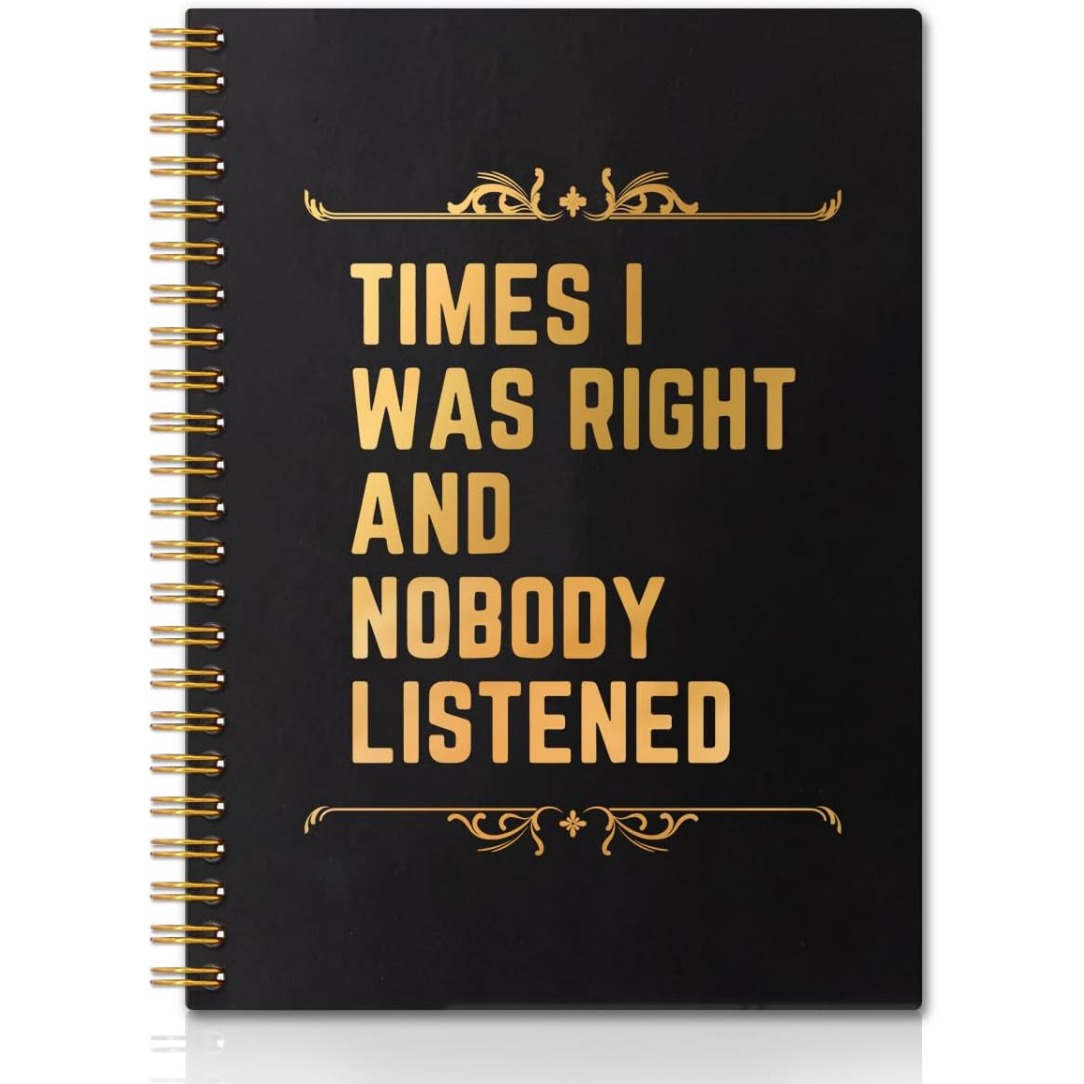 

1pc Notebook, "times I Was Right" Cover, 50 Pages, Hardcover, , With Ideal For College, School, Office Supplies, And Gifts