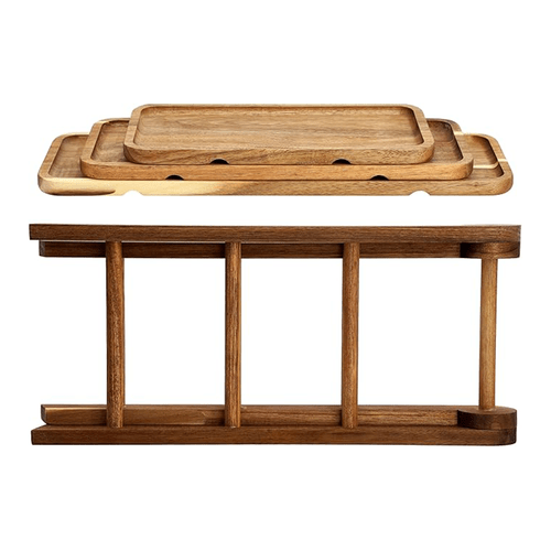 A Three-Tier Tray for Parties, Measuring 45.72 Cm, Made of Wood for Cupcakes, Barbecue, And Dessert Displays, Featuring a Collapsible Wooden Stand for Serving Food And Sweets, Making It a Beautiful Gift for Gatherings And Home Decor