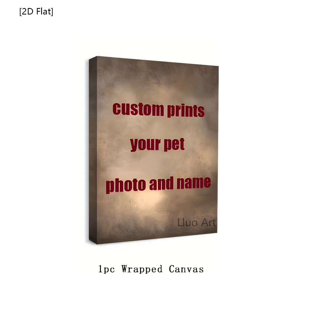 E-shop 2D Flach, 2D Flach, 2D Flach Benutzerdefinierter Haustier Foto und Name Leinwanddruck - Tierporträt Poster im Vintage-Stil für Hunde- und