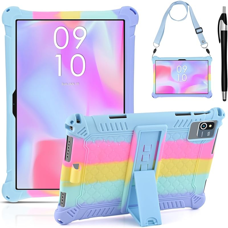 TEMU Case For 10.1-inch Silicone Tablet Cover With Stylus And Shoulder Straps, Modern 10.1-inch Cover, Soft Portable Cover For Qunyico 10.1, Tab 6