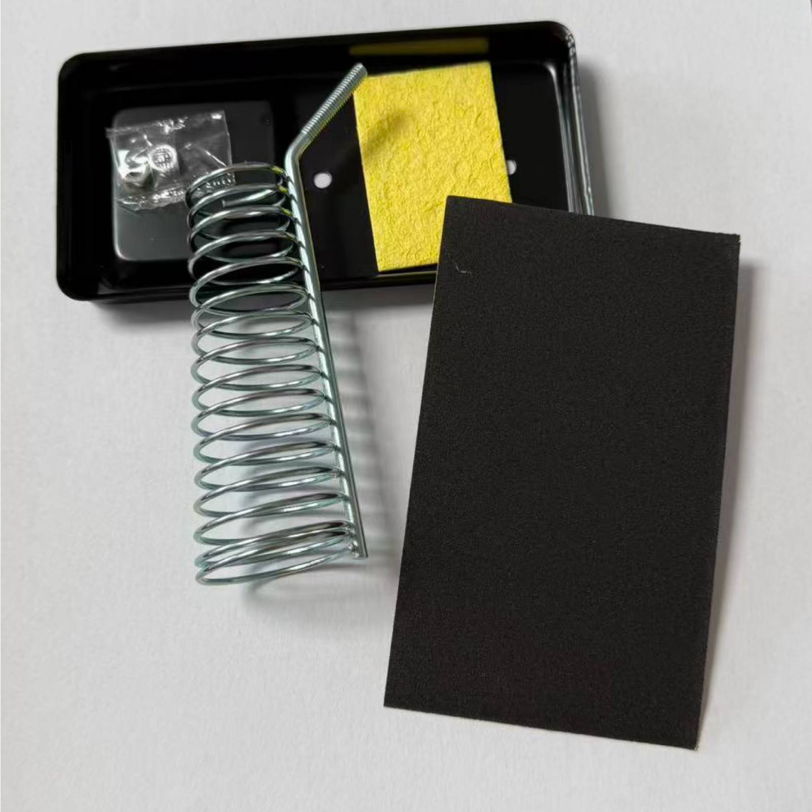 TEMU 3pcs Soldering Iron Stand Set, Including 1 Soldering Iron Stand, 1 Cleaning Sponge, And 1 Sanding Paper. Sturdy And Durable, For Replacements