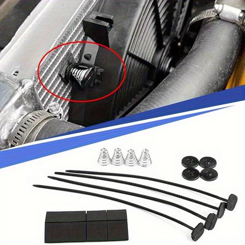 1 sets radiator fan zip ties cooler tie down kit electric fan mounting kit universal transmission cooling mount hold down fan ties straps clips installation accessories for car vehicle
