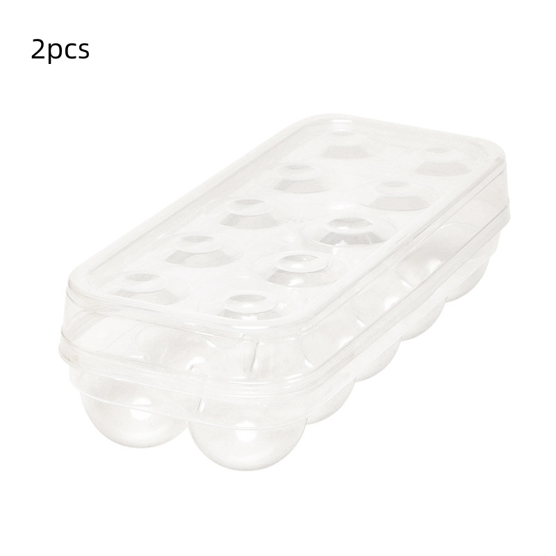 2pcs Clear Egg Storage Box With Lid, For And Freshness | Free Plastic Egg Holder For Refrigerator, Pantry, Camping