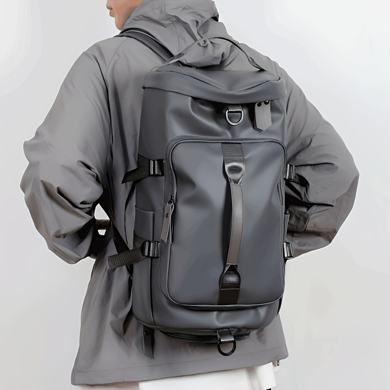 Outdoor Men'S Large Capacity Convenient Backpack And Handbag, Black, Gray Casual Backpack, Multiple Carrying Methods, Suitable for Fitness Travel Multi-Purpose Backpack Ideal Gift