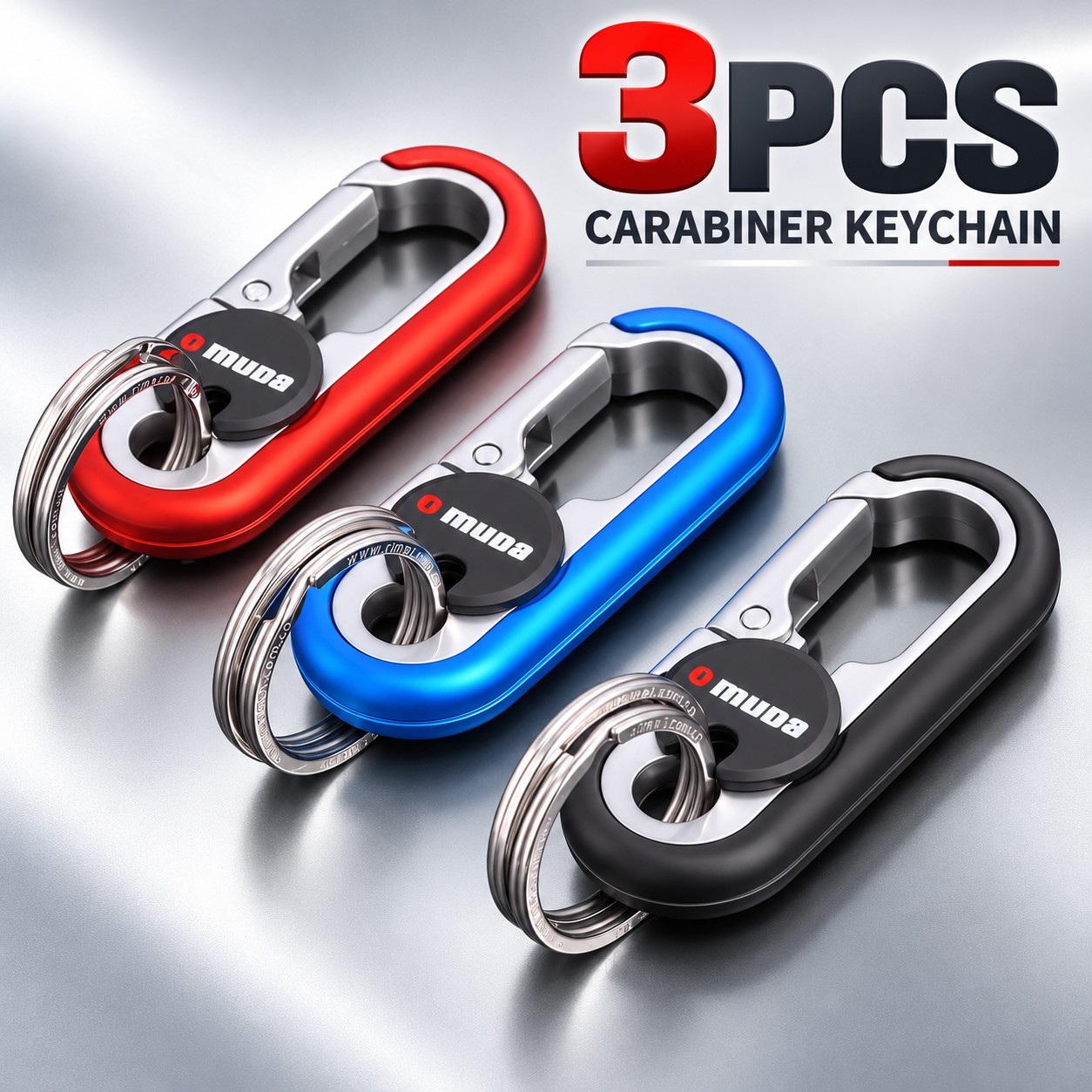 TEMU 3pcs Alloy And Stainless Keychains With Multifunctional Decorative Chains - Heavy-duty Keychains, Suitable For Keys, Id Cards, Card Holders, And