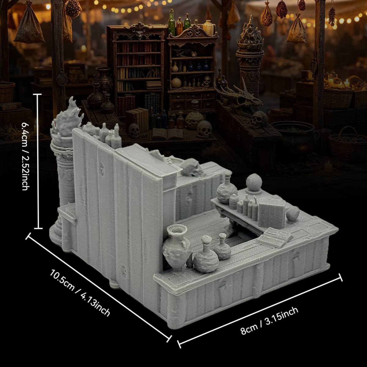 TEMU 1pc 1pcs D&d Stall Compatible For Ttrpg Tabletop Rpg Suitable For Dnd, Board Games, Paintable Model With Structure Figure For Collecting,