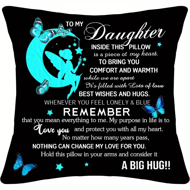 TEMU 2d Flat Printing 1pchug Throw Pillow Cover Ideas For Daughter From Mom Dad Daughter Gifts For Birthday Thanksgiving Graduation Daughter