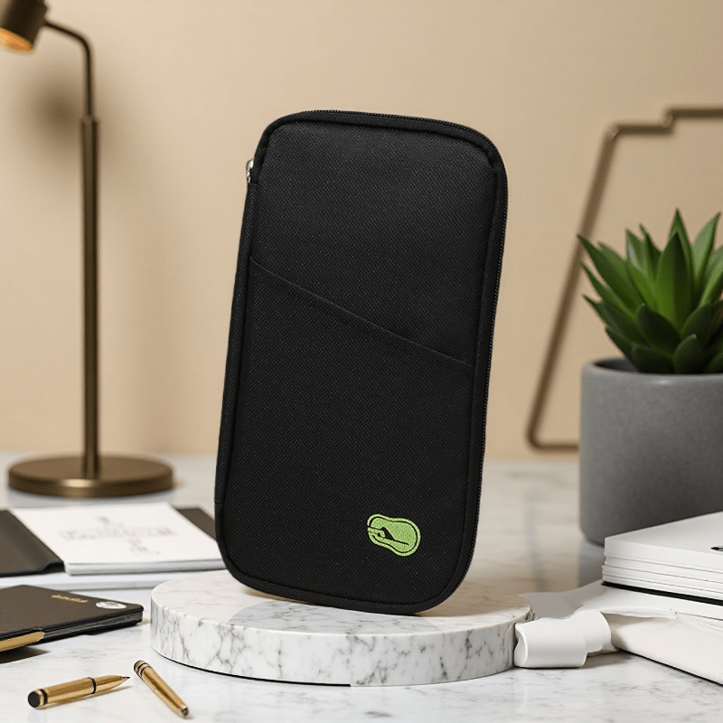 TEMU 1pc Travel Passport Holder | 13-slot Organizer For Business & Vacation | Secure Storage For Cards, Cash, Boarding Passes | Oxford Fabric & Mesh