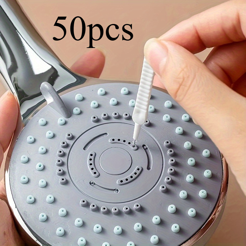 50pcs shower head cleaning brush bathroom scrubbing pad stick precision nozzle   tool