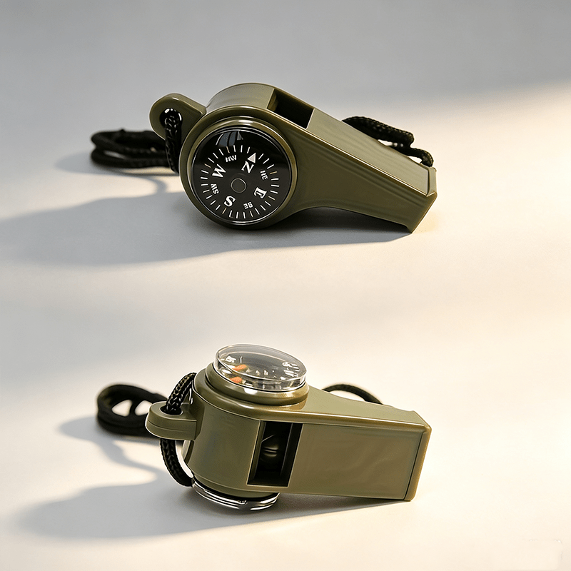 Multi-Functional Emergency Survival Whistle Set with Compass and Thermometer