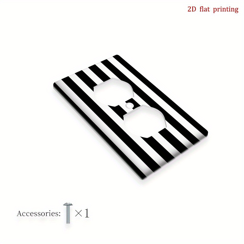 TEMU 1pc Black Switch Cover Plate - 2d Flat Printing Wall Plate For Light Switches & Outlets, -on Installation, No Wiring Needed, Modern For Bedroom,