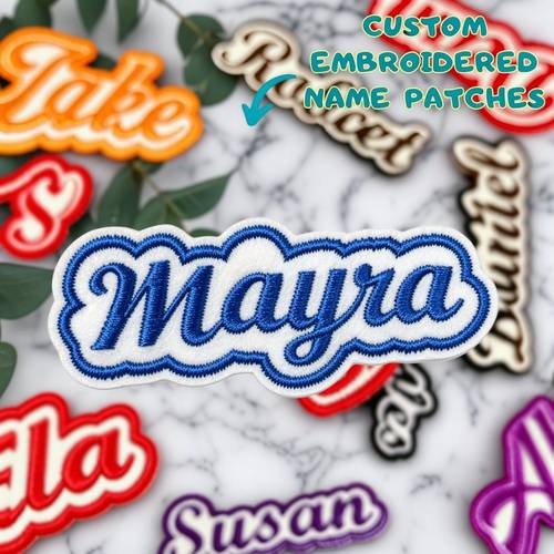 custom embroidered name patches personalized iron on sew on name tags large letter patches suitable for jackets hoodies backpacks hats streetwear decoration gifts