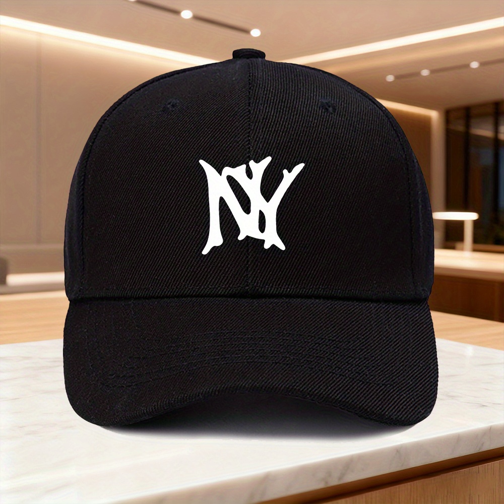 TEMU Gorra de béisbol tipo retro con estampado de NY, 1 pieza, con hebilla de rápida - Unisex con temática de NY, adecuada para , fiestas, , ropa ,