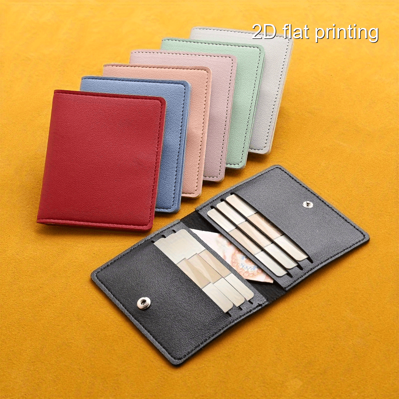 1pc Simple Ultra-thin Card Holder Money Clip Solid Casual PU Leather Multi-card Card Holder Coin Purse For Men Or Women