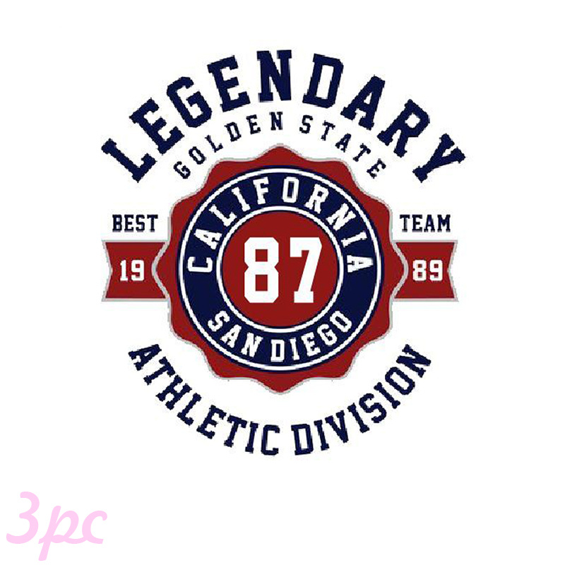 TEMU 3pcs. Golden State California San '87 Logo Heat Transfer Stickers, Diy Iron-on Appliques, Suitable For T-shirt Making, Pillow Decoration,