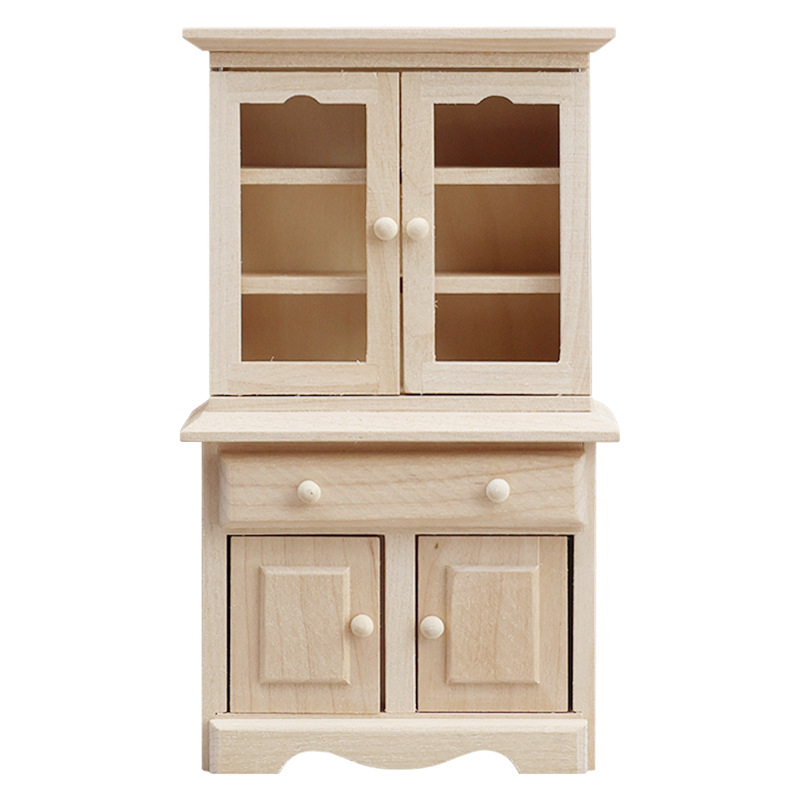 TEMU 1:12 Scale Dollhouse Miniature Scene Ornament Model Mini Furniture Material Double Door Storage Cabinet