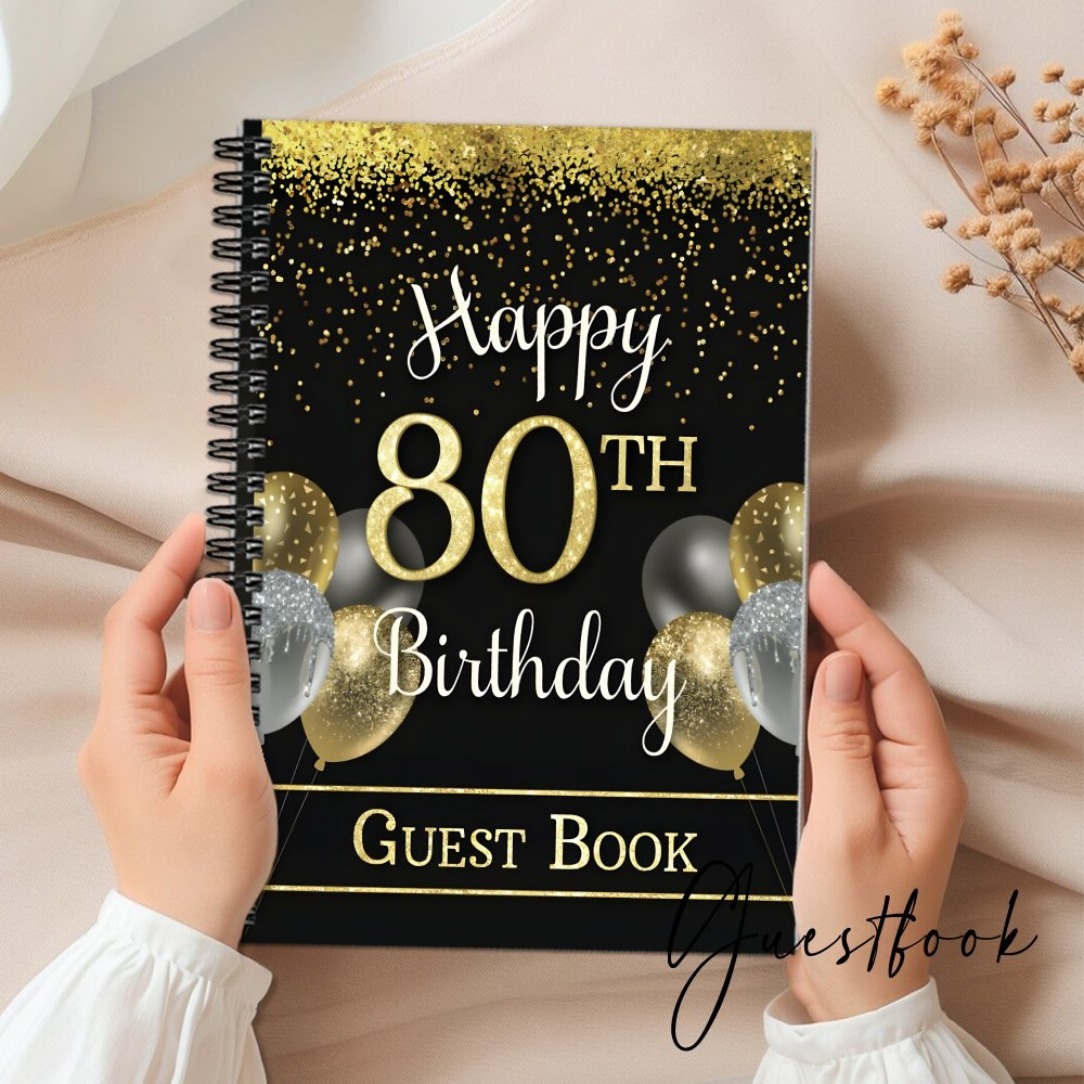TEMU Guestbooks 1 80th Birthday Guest Book | Guest Book Signature Book Album, Gift For , Suitable For All Kinds Of Celebrations A5