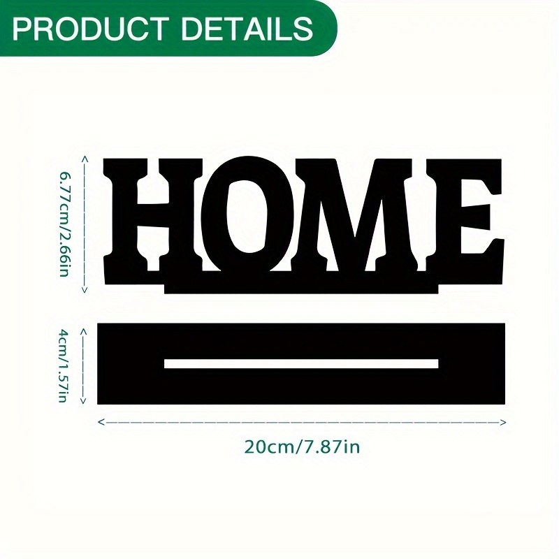 E-shop 1 Stück HOME-Schild – Fette Blockschrift Farmhouse-Deko, Schwarze Kunstholz-Dekoration für Wohnzimmer, Eingangsbereich, Kamin – Kein benötigt,
