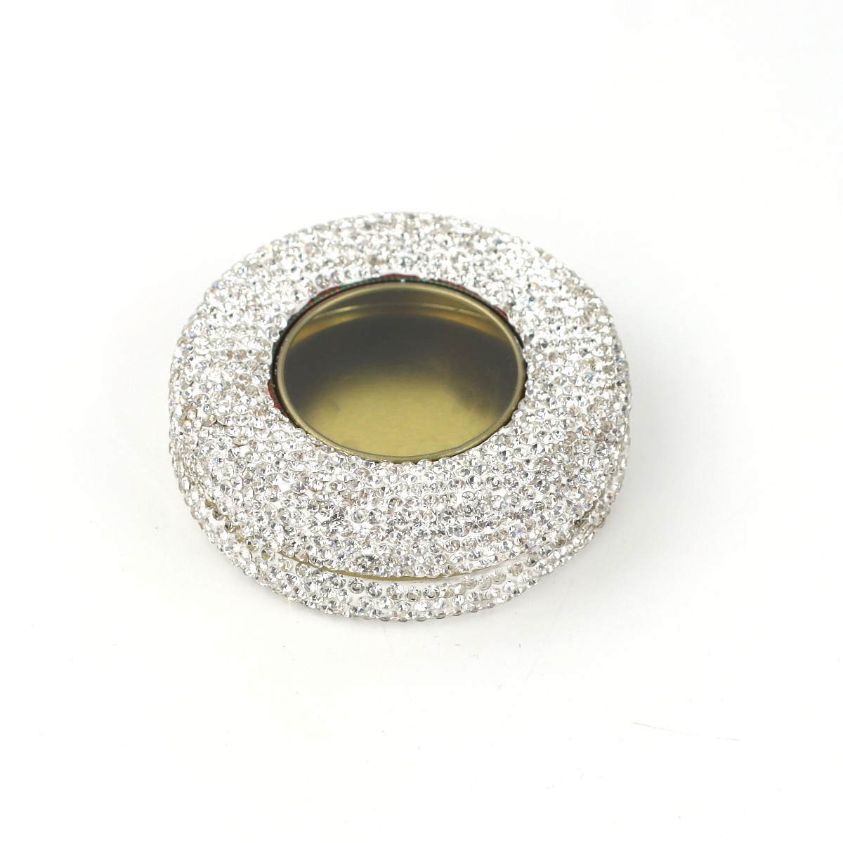 Shiny Rhinestone Embedded Jewelry Storage Box for Earrings & Rings
