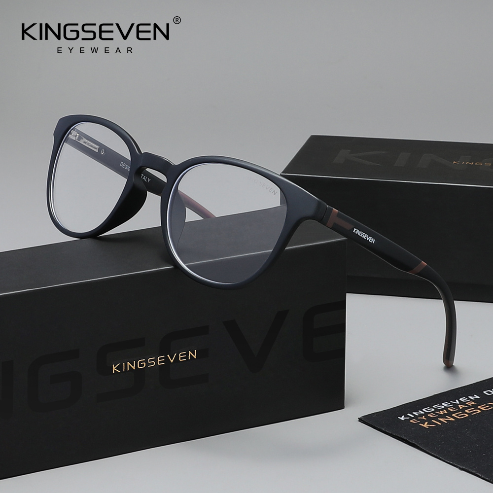 Image of Kingseven High-quality Fashionable Glasses Suitable For Men And Women, Featuring Adjustable Spring Hinges, A Minimalist Oval Frame, , In 4 Colors, Wear