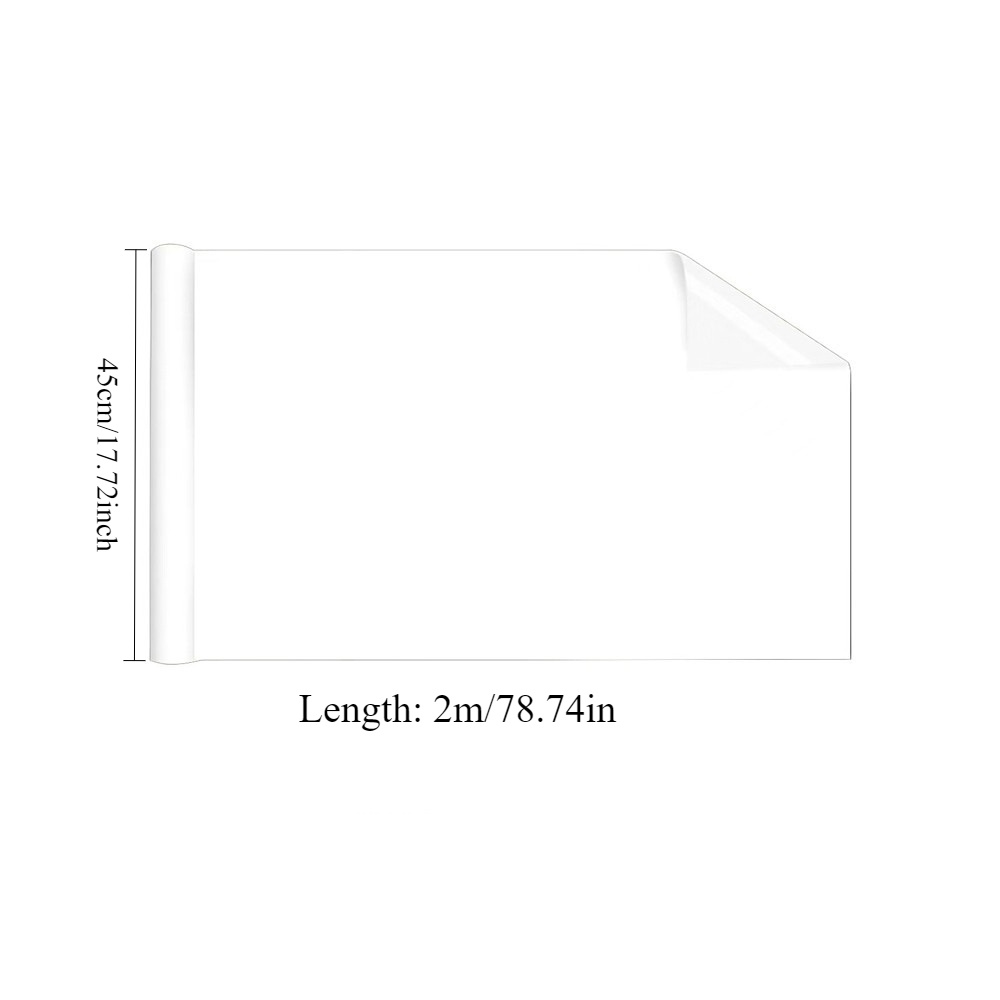 TEMU Rouleau d'autocollants muraux blanc effaçable à sec, film de dessin effaçable et réutilisable pour salle de jeux et chambre, décalcomanie murale