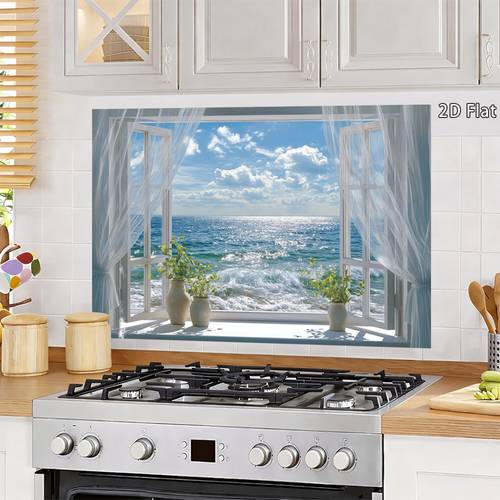 2d flat 1pc wallpaper decoration self kitchen wall sticker seaside relaxation designs ideal for kitchen dining room cafe coastal wall decor modern wall stickers decor vintage design kitchen decor decor wall