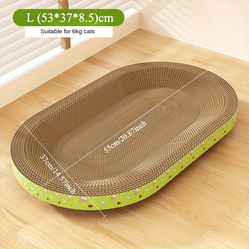 TEMU 1pc Planche à Gratter pour Chat en Carton Durable - Terrain de Loisirs de Haute Qualité, Tapis de Jeu et de Coupe des Griffes pour Chat à Double