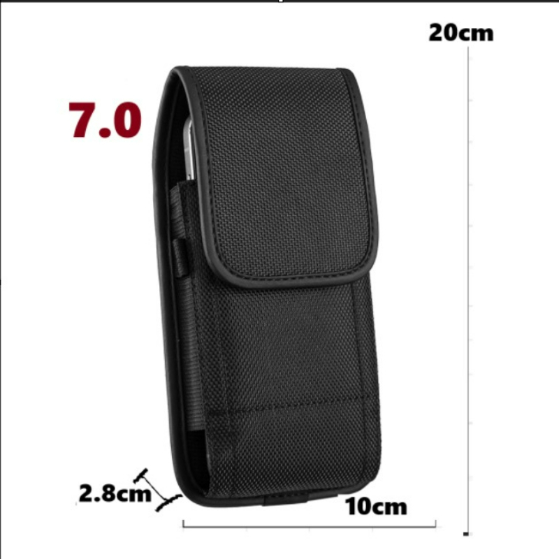 TEMU Coque de téléphone - Convient pour le type vertical universel 17 Pro Max et étui en similicuir 7/8 en tissu nylon Oxford avec dragonne et sac