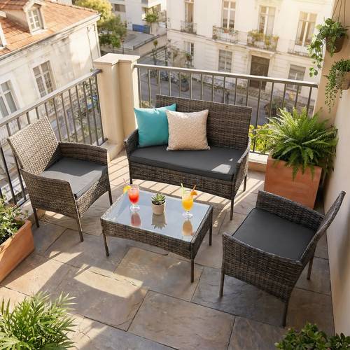 sofa garden furniture set pe rattan patio sofa set garden entertaining furniture lounge set with coffee table