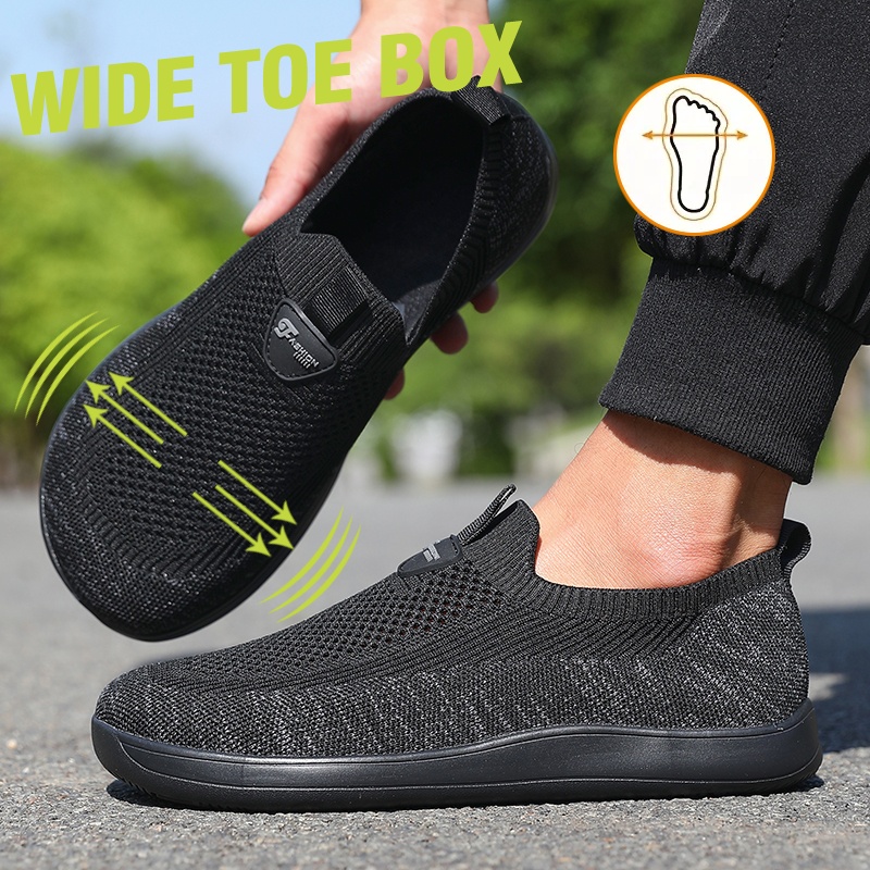 TEMU Men's Outdoor Wide Toe Casual Walking Shoes, Comfortable Camping Footwear With Wide Toe Box, Lightweight And Breathable Low-top Athletic Shoes