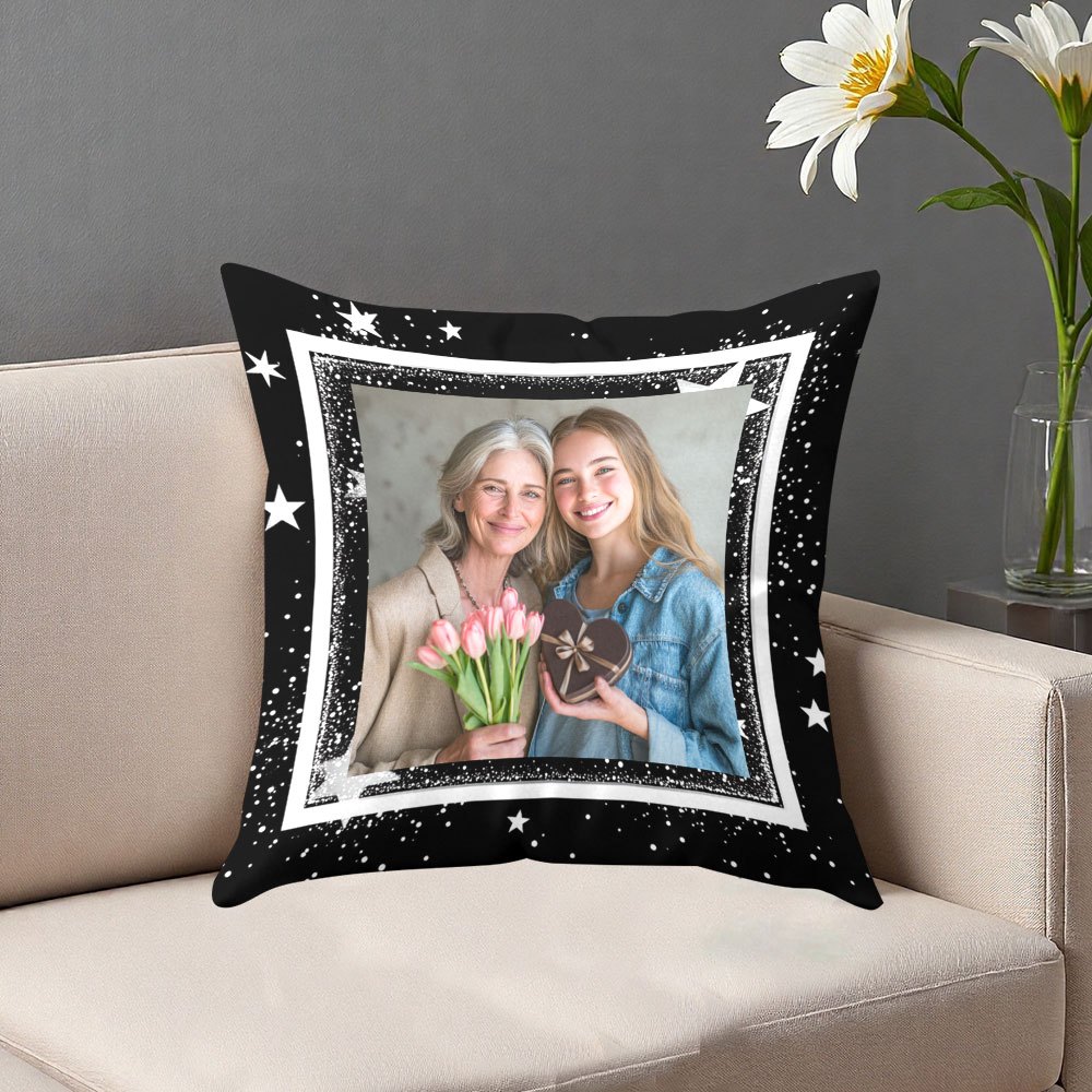 TEMU 1pc de Almohada Personalizada con Foto - de , Cierre con Cremallera, Lavable a Máquina, Ideal para Decoración, - Tu Propia Foto (Inserción de
