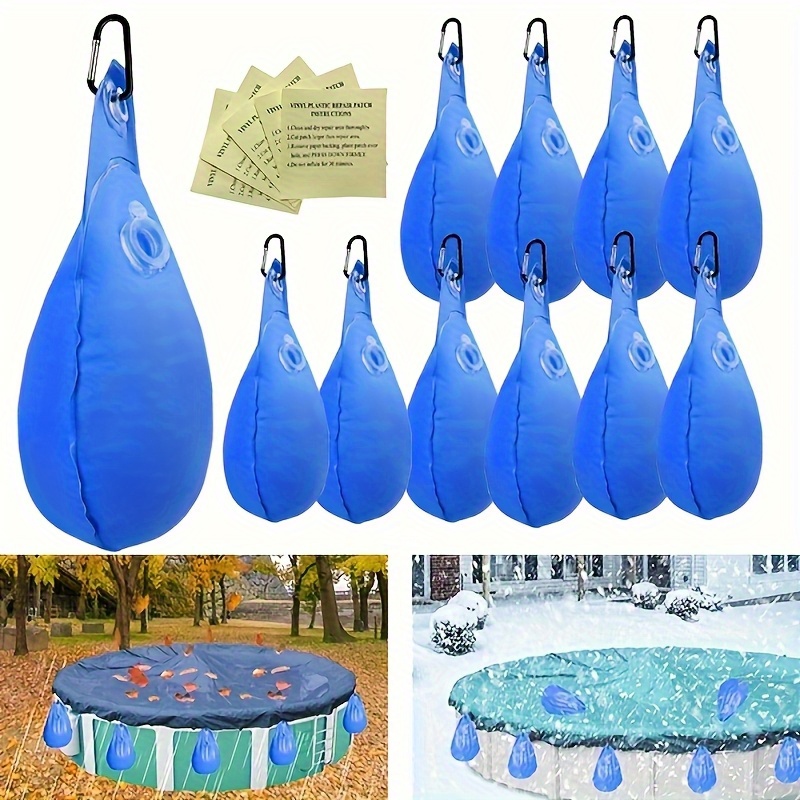 TEMU 12pcs/8pcs Pool Wall Hanging Water Bag Water Drop-shaped Water Bag Matching Water Bag Pvc Water Bag Water Bag Pressure Plate Water Bag