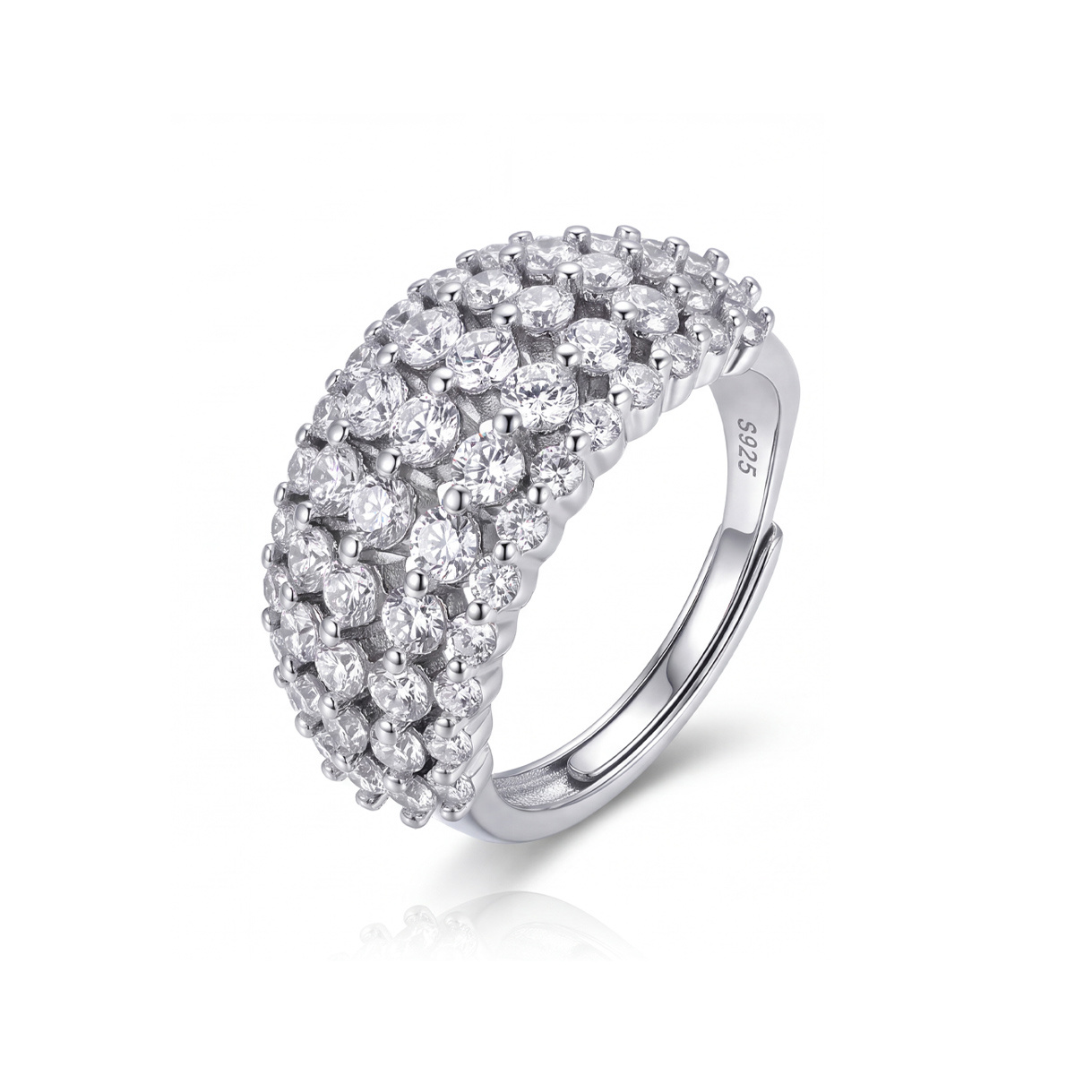 Image of S925 Silver Luxury High-end Zirconia-filled Ring - And Versatile Evening Opening Ring - A Goddess's Birthday Or Anniversary