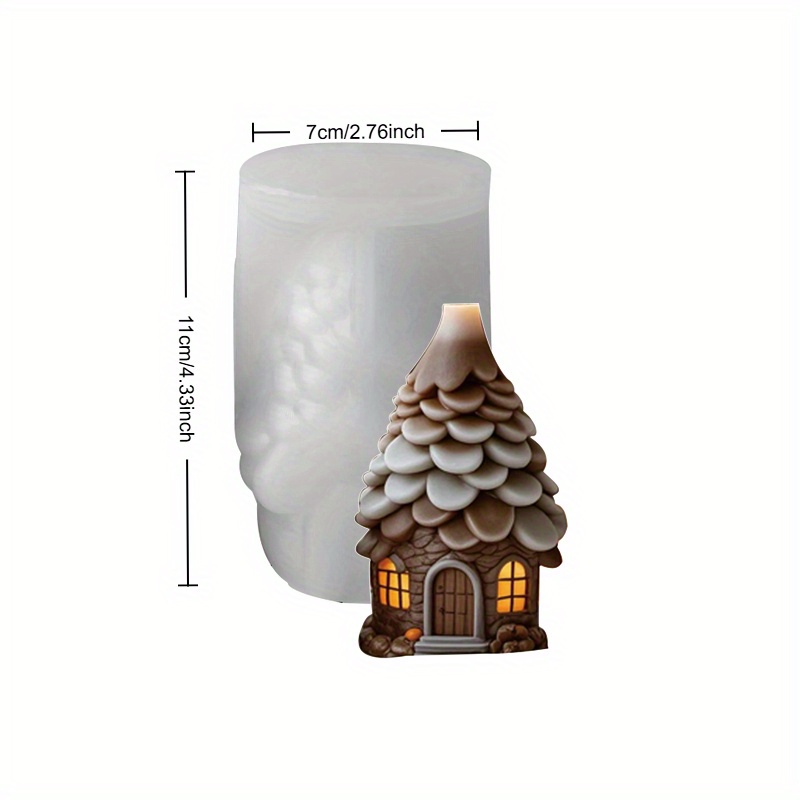 Image of 1pc Candle Plaster Silicone Mold | Christmas Decoration | Diy Decor, Holiday Crafts, Festive Decor, Detailed , Handmade Gifts, Rustic Decor, Flexible Material, Diy Supplies, Home Decorators
