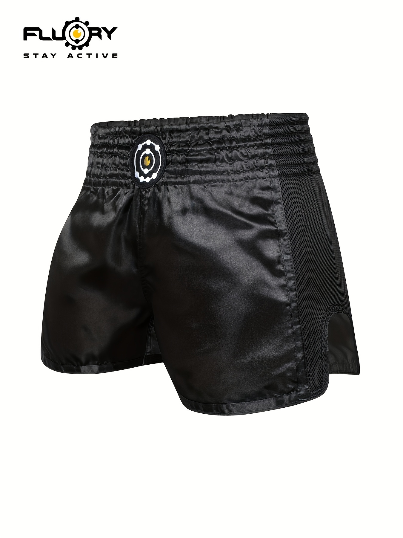   solid color easy muay thai shorts with mesh   design black retro style classic fighting   shorts for men and women boxing shorts boxing boxer shorts
