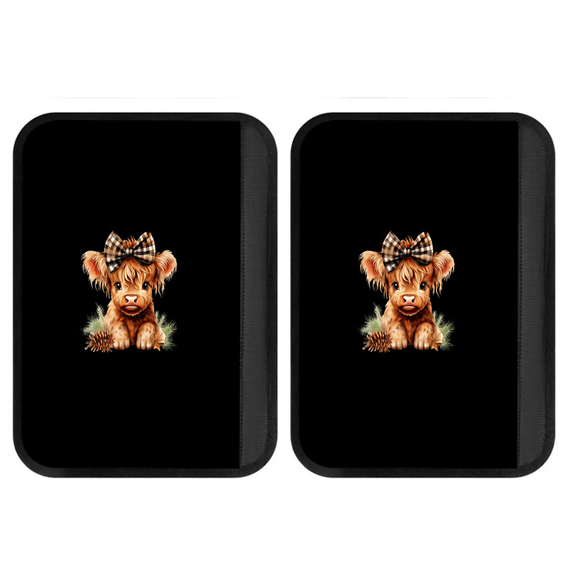 TEMU 2pcs 9.8x11.3 Inch Highland Cow And Car Seat Belt Shoulder Pads, Vehicle Embellishment, Automotive Interior Additions, Cozy, Fashionable, And