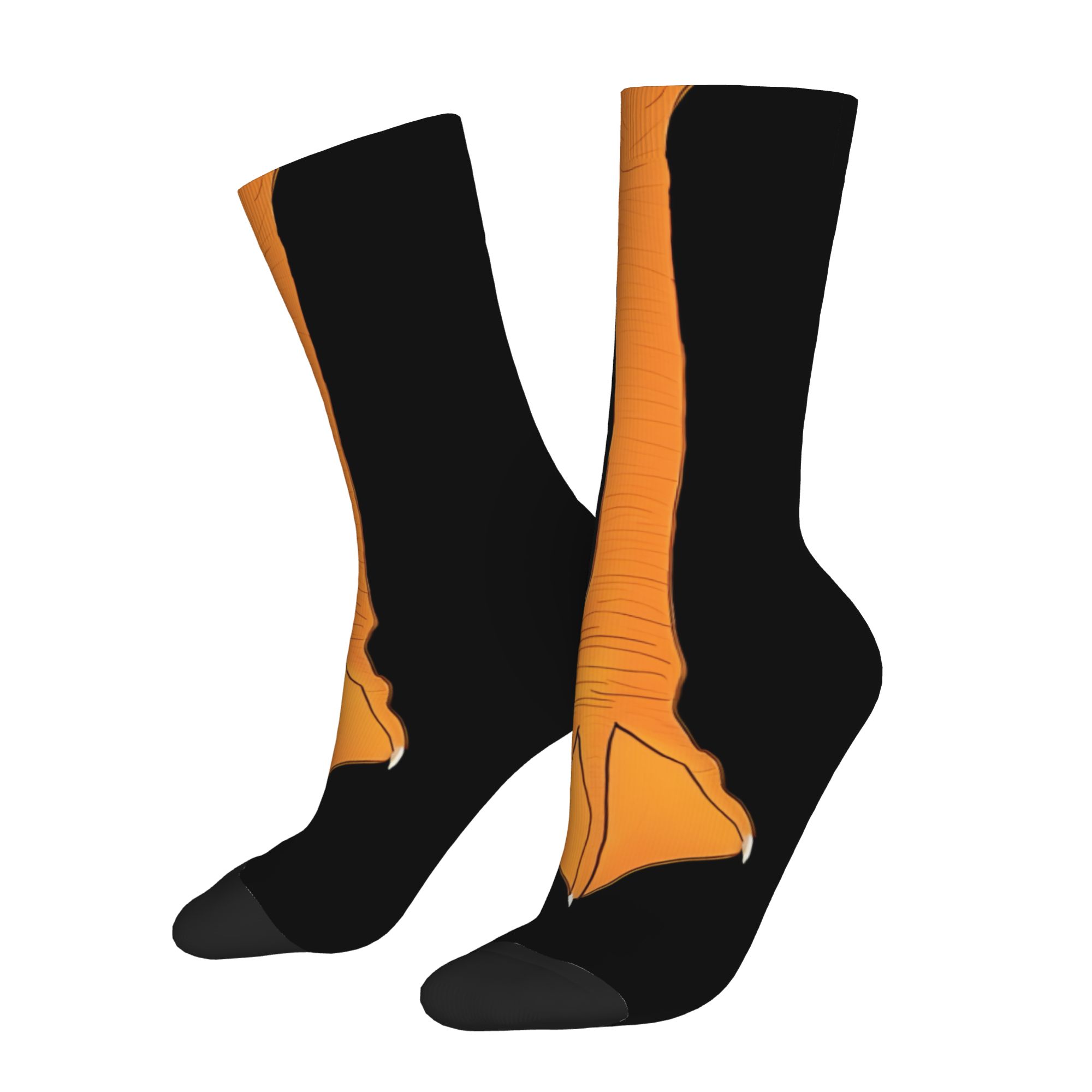 TEMU 1 Pair Hip Hop Retro Duck Feet Crazy Men's Compression Socks Unisex Harajuku Seamless Printed Funny Novelty Happy Printing Sock