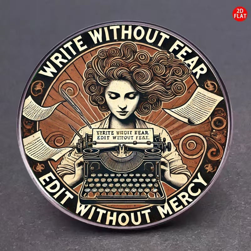 TEMU Broche de máquina de escribir retro 2D de 1 pieza, corsage , de ropa única, adecuado para mochilas, ropa, escotes y sombreros, adiciones de moda