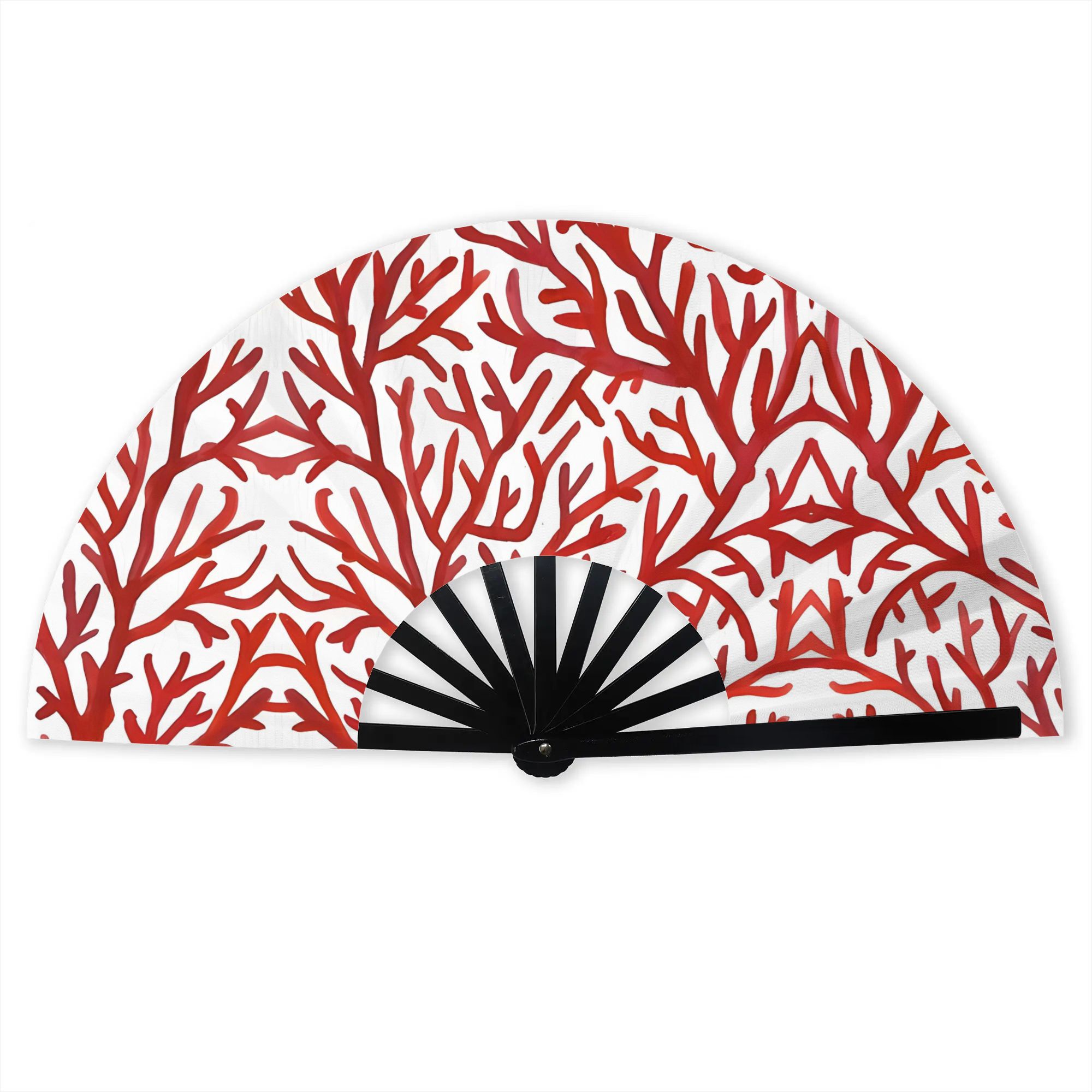 TEMU Fashionable Printed Folding Fan Stylish Cool And Personalized Street Folding Fan, Without Battery