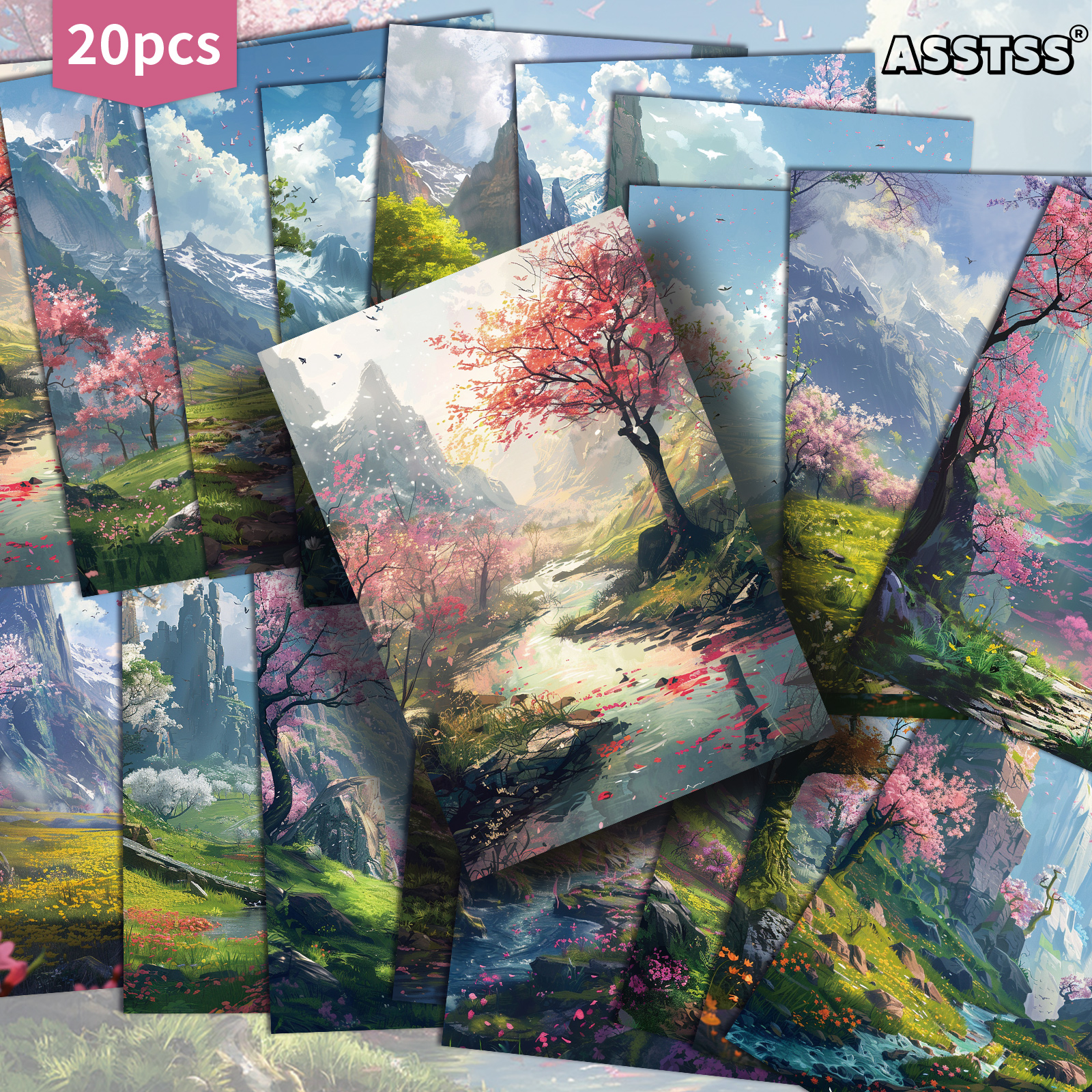TEMU 20-pack Asstss Cherry Gift Card - 4x6 Inches Junk Journal Paper Classic Pinup Illustrations Collectible Decorative Painting Cards For