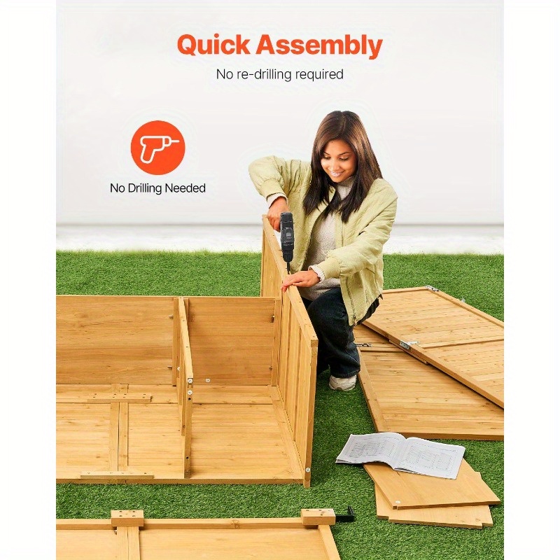 Outdoor Wooden Storage Shed Waterproof Garden Tool Metal Shed, 55x67.5 Inches, Rustresistant Construction