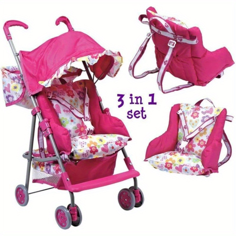 Baby Stroller Doll Crib High Chair Combo Somersault Baby Doll