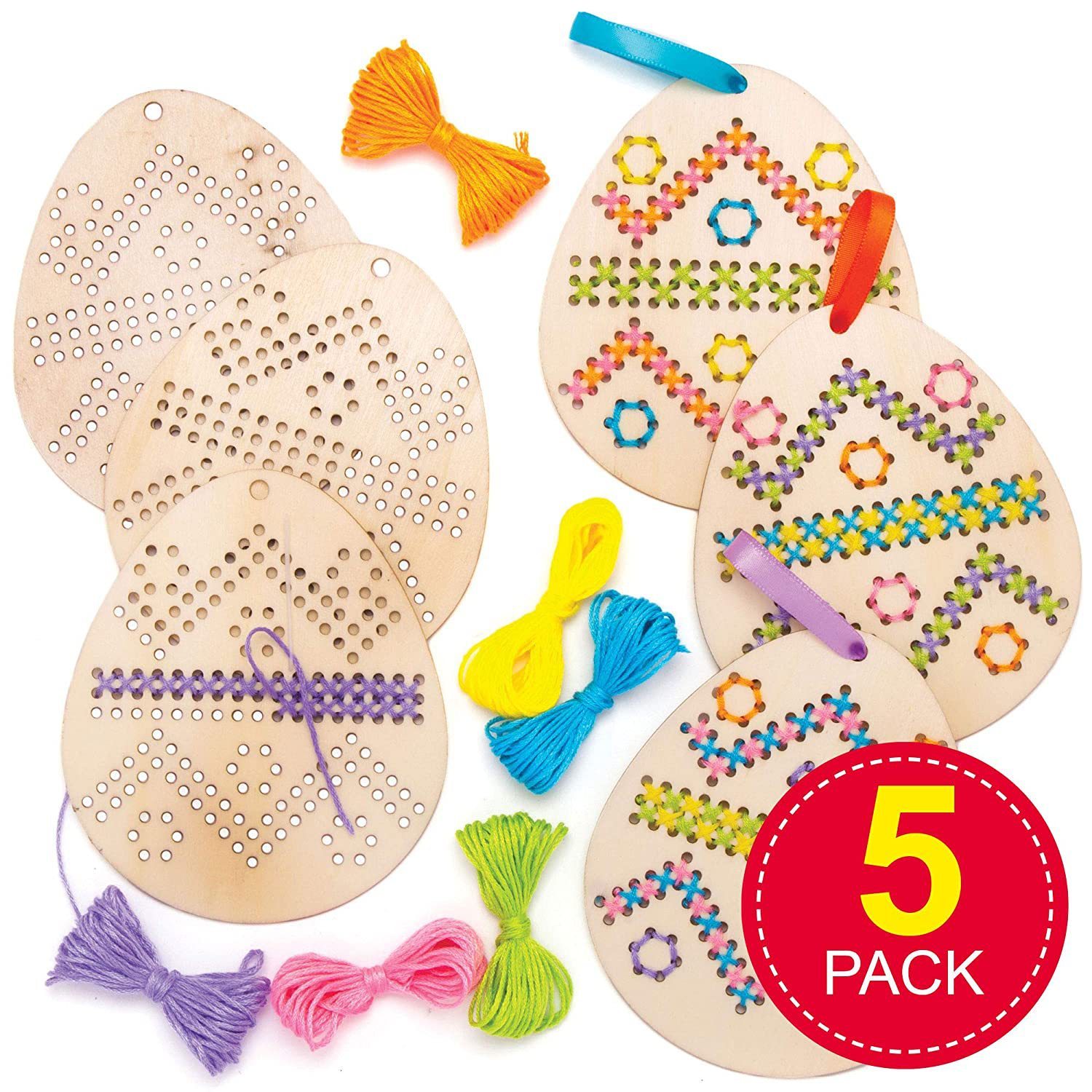 

5-pack Easter Wooden Egg Craft Kits, Diy Handmade Art Projects, No Electricity Required, Featherless, Universal Holiday Crafting Set