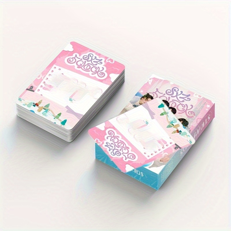 E-shop 92-teiliges/Set, Kpop SKZ Grußkarten-Sticker-Set - LOMO Karte, Koreanische Welle Sammelkarte, Fan-Exklusive Foto-Karte, Grußkarten-Album-Karte,